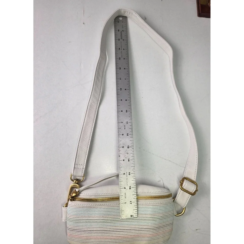 HOBO Fern Belt Bag‎ White Leather Zip Crossbody Shoulderbag